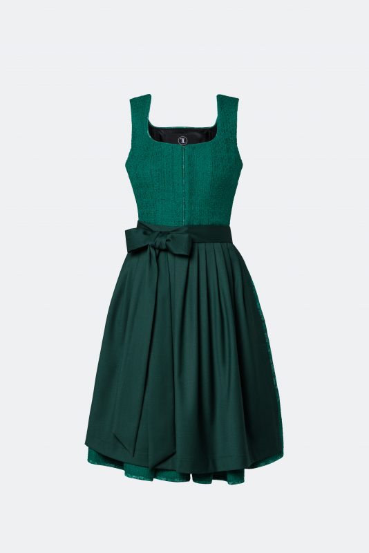 DESIGNERDIRNDL AMALIE MIT TWEEDMIEDER IN TANNENGRÜN