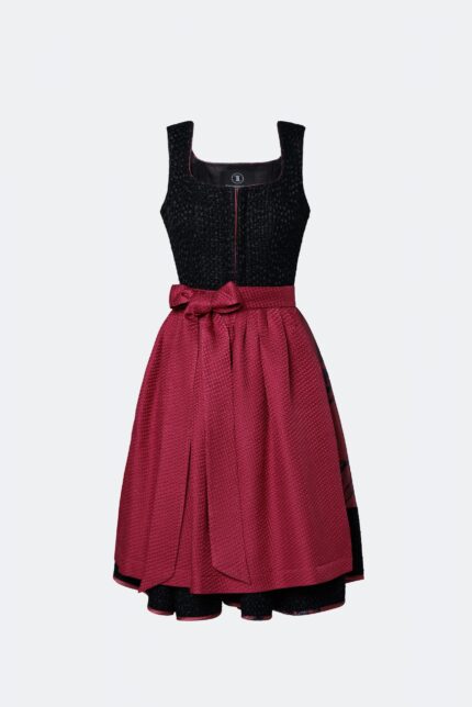 DESIGNERDIRNDL VIOLA MIT TWEEDMIEDER IN SCHWARZ