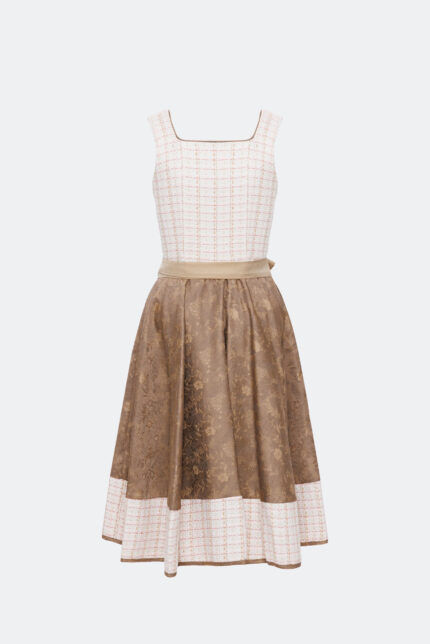 DESIGNERDIRNDL AMALIE MIT TWEEDMIEDER IN TAUPE