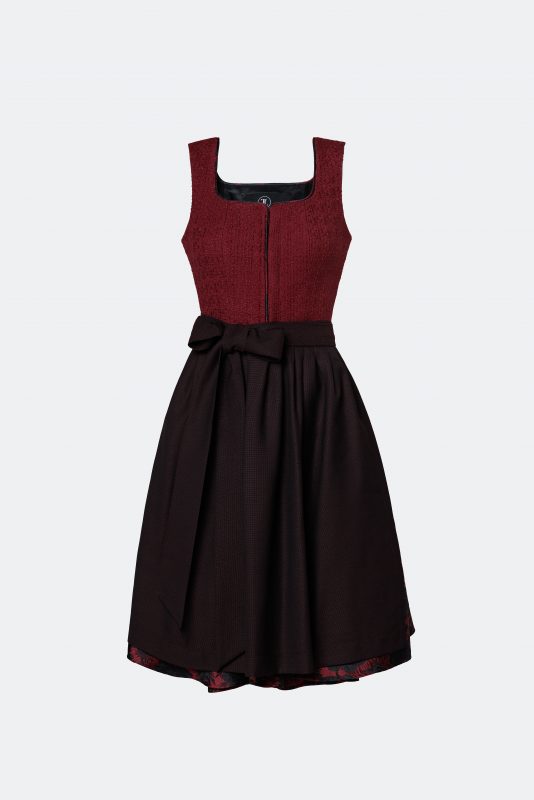 LIMITED EDITION DESIGNERDIRNDL GRAZIA MIT TWEEDMIEDER IN BORDEAUX