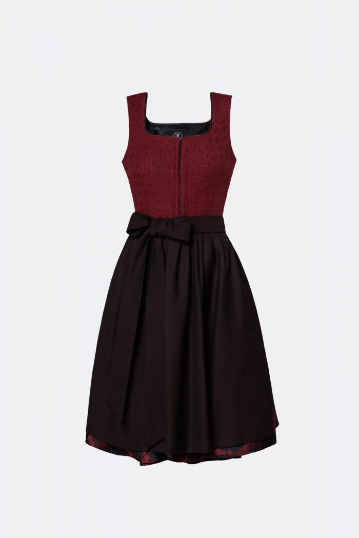 LIMITED EDITION DESIGNERDIRNDL GRAZIA MIT TWEEDMIEDER IN BORDEAUX – Bild 1