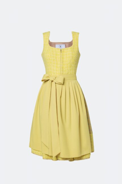 DESIGNERDIRNDL AMALIE MIT TWEEDMIEDER IN SONNENGELB