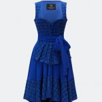 DESIGNERDIRNDL ALMUTH MIT TWEEDMIEDER IN MEERBLAU