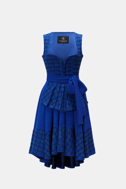 DESIGNERDIRNDL ALMUTH MIT TWEEDMIEDER IN MEERBLAU