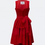 DESIGNERDIRNDL ALMUTH MIT TWEEDMIEDER IN PURPURROT