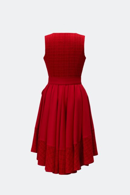 DESIGNERDIRNDL ALMUTH MIT TWEEDMIEDER IN PURPURROT