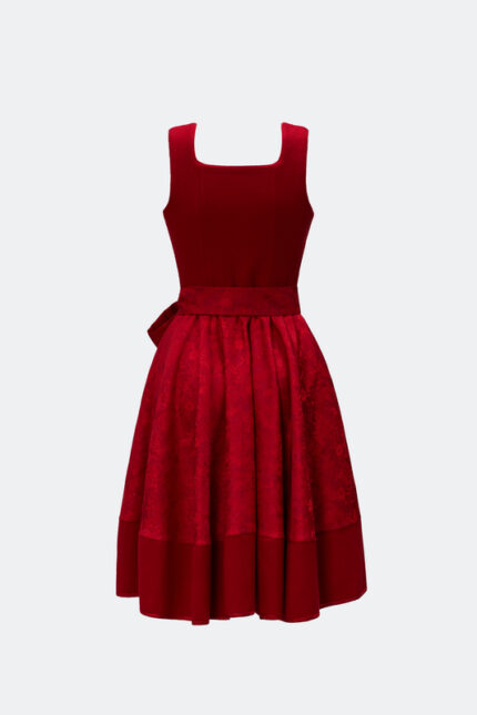 DESIGNERDIRNDL AMALIE MIT TWEEDMIEDER IN PURPURROT