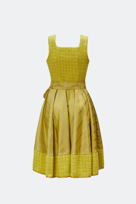 DESIGNERDIRNDL AMALIE MIT TWEEDMIEDER IN SONNENGELB