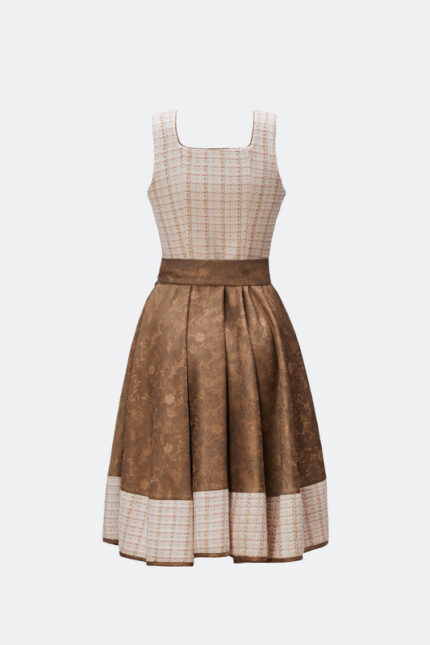 DESIGNERDIRNDL AMALIE MIT TWEEDMIEDER IN TAUPE