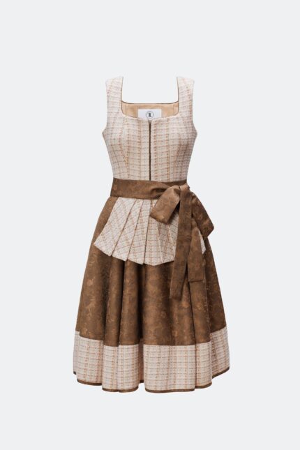 DESIGNERDIRNDL AMALIE MIT TWEEDMIEDER IN TAUPE