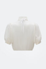 SEIDENBLUSE HEDWIG IN WEISS MIT SEIDENJABOT – Bild 2
