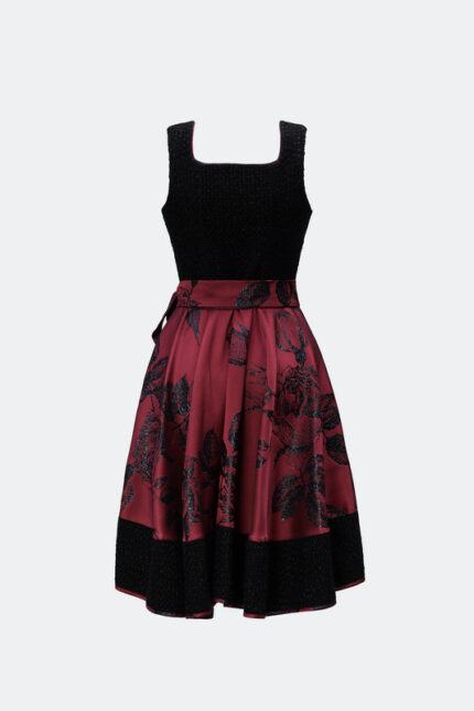 DESIGNERDIRNDL VIOLA MIT TWEEDMIEDER IN SCHWARZ