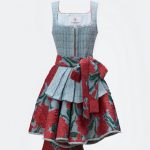 DESIGNERDIRNDL ZITA MIT TWEEDMIEDER IN HIMMELSBLAU