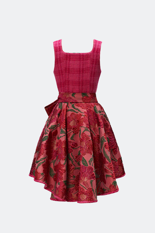DESIGNERDIRNDL ZITA MIT TWEEDMIEDER IN FUCHSIA