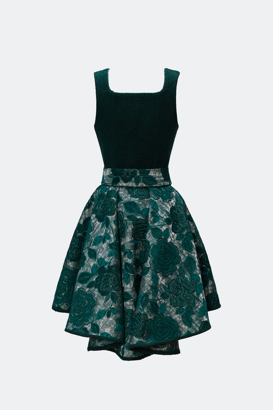 DESIGNERDIRNDL ZITA MIT TWEEDMIEDER IN GRÜN