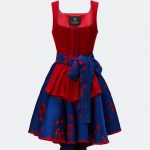 DESIGNERDIRNDL ZITA MIT TWEEDMIEDER IN ROT