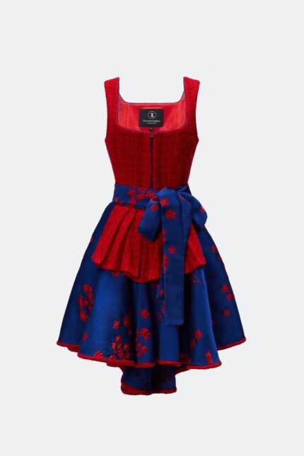 DESIGNERDIRNDL ZITA MIT TWEEDMIEDER IN ROT