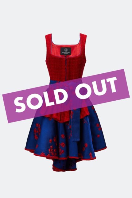 DESIGNERDIRNDL ZITA MIT TWEEDMIEDER IN ROT